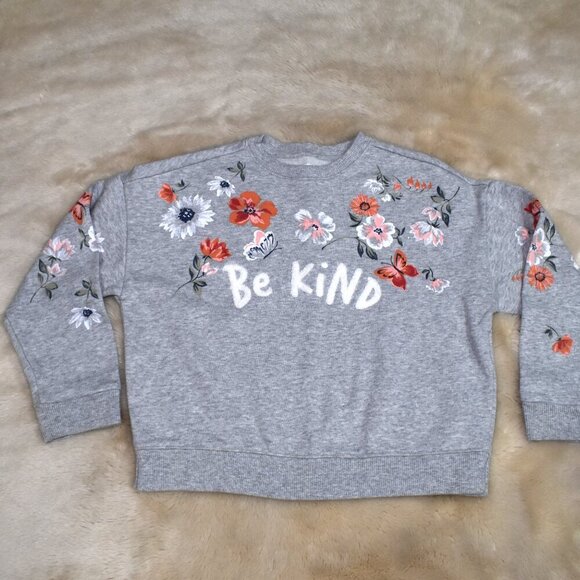 Girls Gray Sweatshirt Old Navy Short Sleeve T Shirt Size 8 Set - Picture 11 of 12